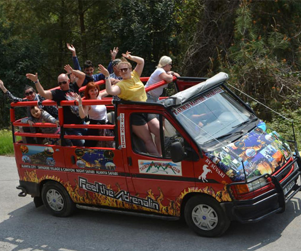 Cabrio Bus Safari and Green Canyon Boat Tour From Belek
